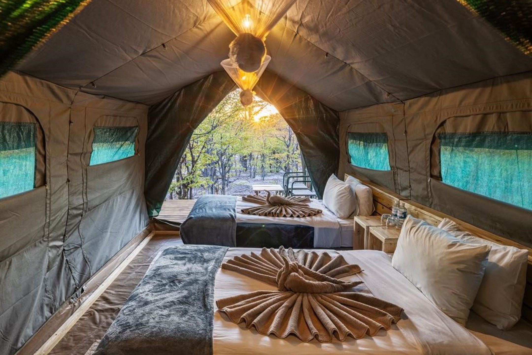 Sunway Botswana Moremi Elephant Pools tent interior Natural Selections