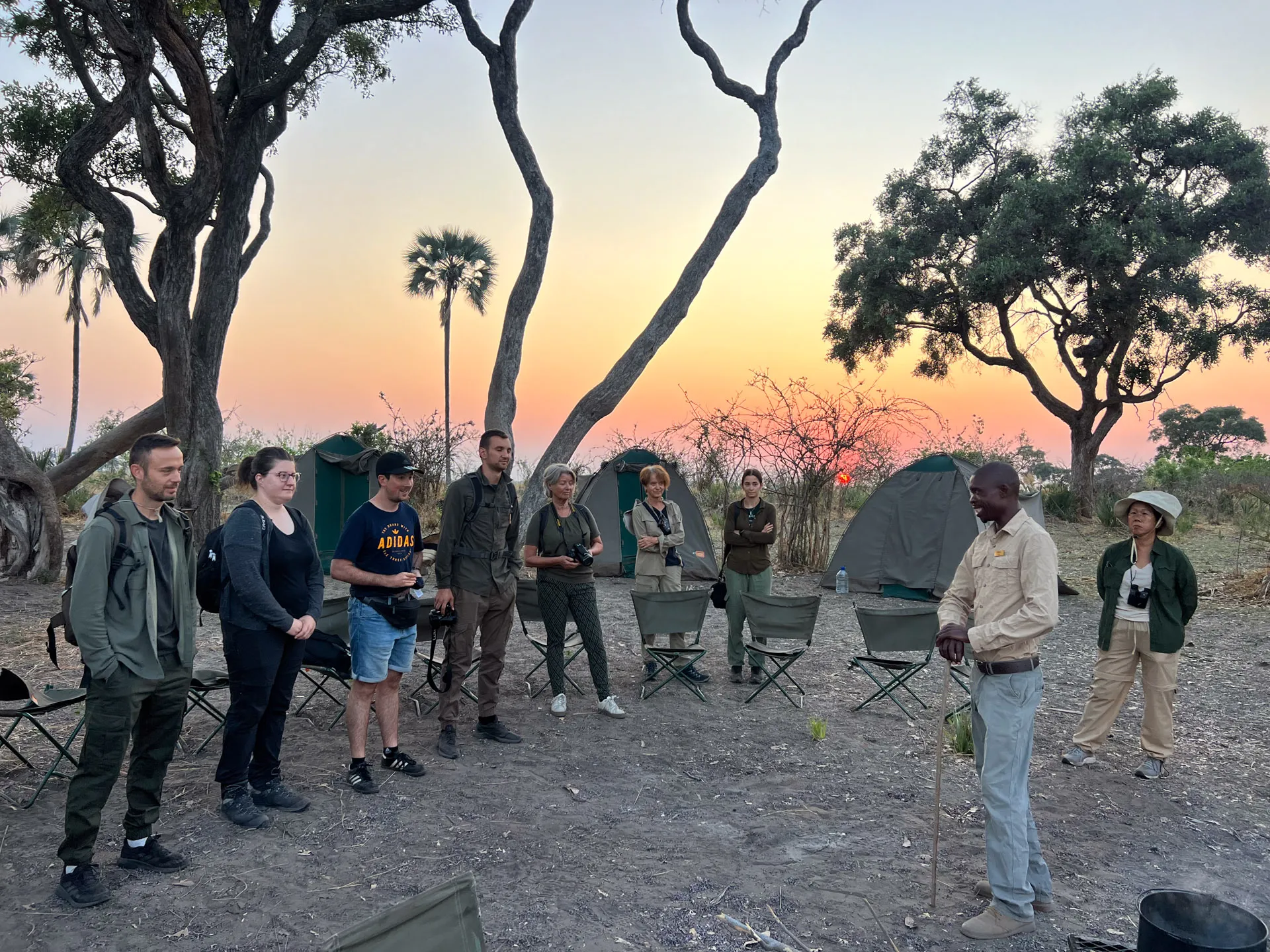 Sunway Botswana Okavango Delta campsite briefing Dylan Mitchell